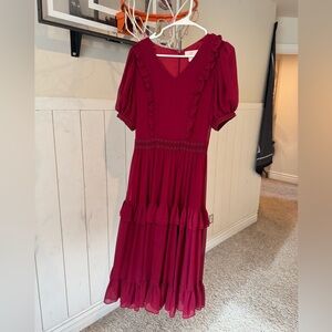 Rachel Parcell Deep Red Midi Dress